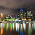 Night Time Shot of Brisbane City Skyline, Australia